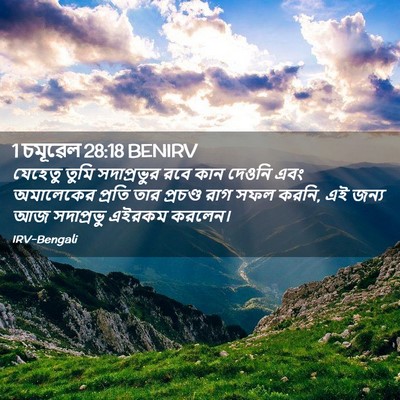 Picture 02 - 1 চমূৱেল 28:18 BENIRV - যেহেতু তুমি - Bible Verse Picture