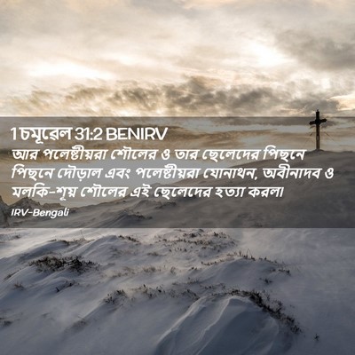 Picture 02 - 1 চমূৱেল 31:2 BENIRV - আর পলেষ্টীয়রা - Bible Verse Picture