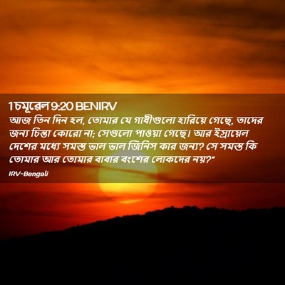 Picture 02 - 1 চমূৱেল 9:20 BENIRV - আজ তিন দিন হল, - Bible Verse Picture