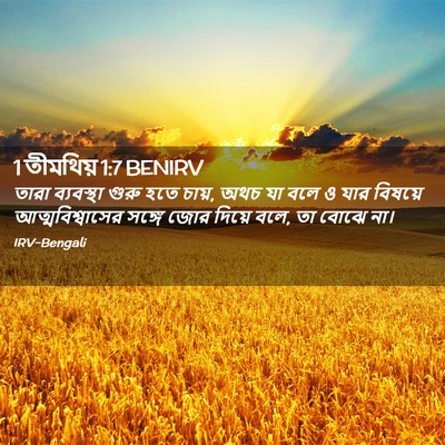 Picture 02 - 1 তীমথিয় 1:7 BENIRV - তারা ব্যবস্থা - Bible Verse Picture