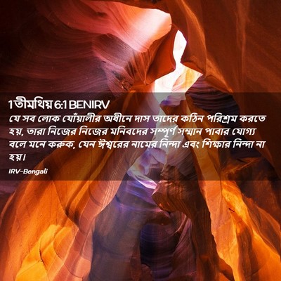 Picture 02 - 1 তীমথিয় 6:1 BENIRV - যে সব লোক - Bible Verse Picture