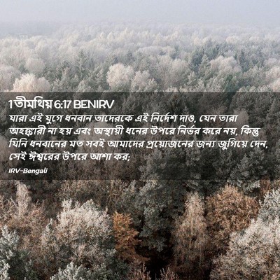 Picture 02 - 1 তীমথিয় 6:17 BENIRV - যারা এই যুগে ধনবান - Bible Verse Picture
