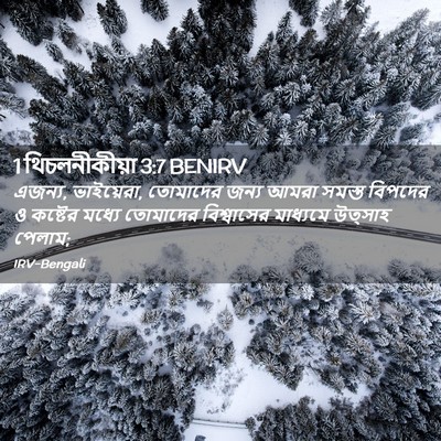 Picture 02 - 1 থিচলনীকীয়া 3:7 BENIRV - এজন্য, ভাইয়েরা, - Bible Verse Picture
