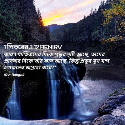 Picture 02 - 1 পিতরের 3:12 BENIRV - কারণ ধার্ম্মিকদের - Bible Verse Picture