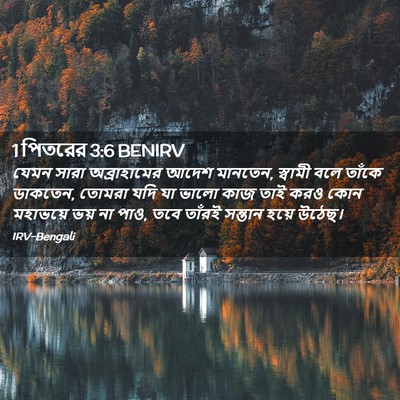 Picture 02 - 1 পিতরের 3:6 BENIRV - যেমন সারা - Bible Verse Picture
