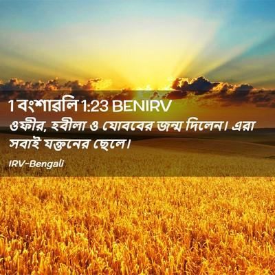Picture 02 - 1 বংশাৱলি 1:23 BENIRV - ওফীর, হবীলা ও - Bible Verse Picture
