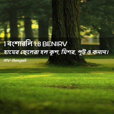 Picture 02 - 1 বংশাৱলি 1:8 BENIRV - হামের ছেলেরা হল - Bible Verse Picture