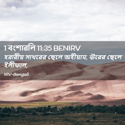 Picture 02 - 1 বংশাৱলি 11:35 BENIRV - হরারীয় সাখরের - Bible Verse Picture