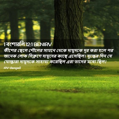 Picture 02 - 1 বংশাৱলি 12:1 BENIRV - কীশের ছেলে শৌলের - Bible Verse Picture