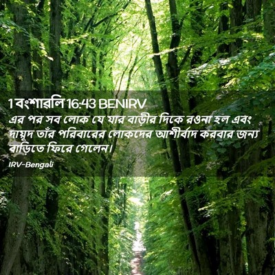 Picture 02 - 1 বংশাৱলি 16:43 BENIRV - এর পর সব লোক যে যার - Bible Verse Picture