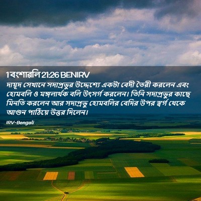 Picture 02 - 1 বংশাৱলি 21:26 BENIRV - দায়ূদ সেখানে - Bible Verse Picture