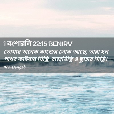 Picture 02 - 1 বংশাৱলি 22:15 BENIRV - তোমার অনেক কাজের - Bible Verse Picture