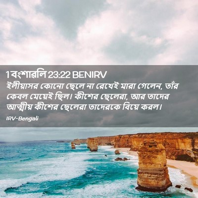 Picture 02 - 1 বংশাৱলি 23:22 BENIRV - ইলীয়াসর কোনো - Bible Verse Picture