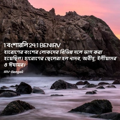 Picture 02 - 1 বংশাৱলি 24:1 BENIRV - হারোণের বংশের - Bible Verse Picture