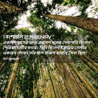 Picture 02 - 1 বংশাৱলি 27:14 BENIRV - একাদশ মাসের জন্য - Bible Verse Picture
