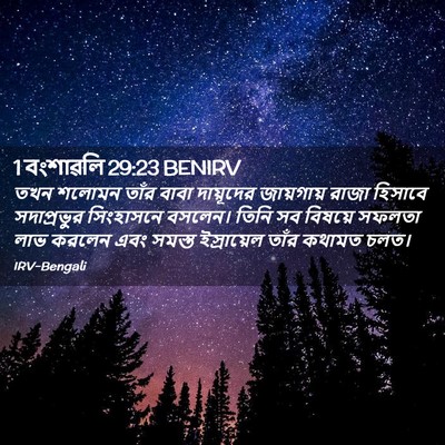 Picture 02 - 1 বংশাৱলি 29:23 BENIRV - তখন শলোমন তাঁর - Bible Verse Picture