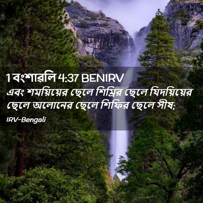 Picture 02 - 1 বংশাৱলি 4:37 BENIRV - এবং শময়িয়ের - Bible Verse Picture