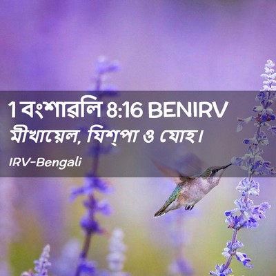 Picture 02 - 1 বংশাৱলি 8:16 BENIRV - মীখায়েল, যিশ্‌পা - Bible Verse Picture