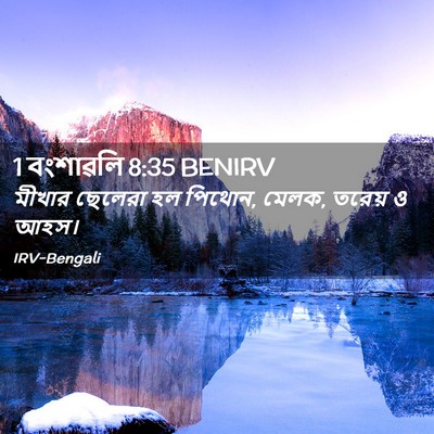 Picture 02 - 1 বংশাৱলি 8:35 BENIRV - মীখার ছেলেরা হল - Bible Verse Picture