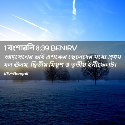 Picture 02 - 1 বংশাৱলি 8:39 BENIRV - আৎসেলের ভাই এশকের - Bible Verse Picture