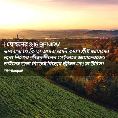 Picture 02 - 1 যোহনের 3:16 BENIRV - ভালবাসা যে কি তা - Bible Verse Picture