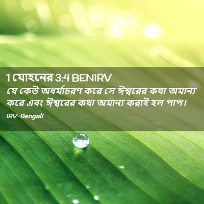 Picture 02 - 1 যোহনের 3:4 BENIRV - যে কেউ অধর্মাচরণ - Bible Verse Picture