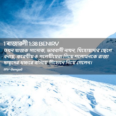 Picture 02 - 1 ৰাজাৱলী 1:38 BENIRV - তখন যাজক সাদোক, - Bible Verse Picture