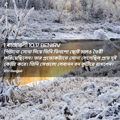 Picture 02 - 1 ৰাজাৱলী 10:17 BENIRV - পিটানো সোনা দিয়ে - Bible Verse Picture