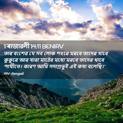 Picture 02 - 1 ৰাজাৱলী 14:11 BENIRV - তার বংশের যে সব লোক - Bible Verse Picture