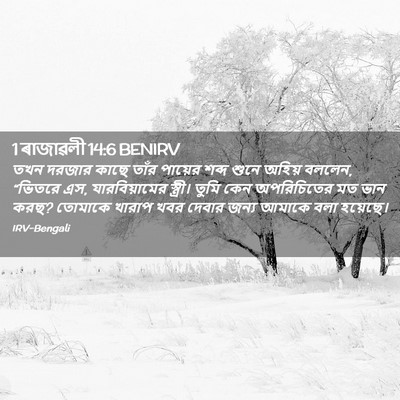 Picture 02 - 1 ৰাজাৱলী 14:6 BENIRV - তখন দরজার কাছে - Bible Verse Picture