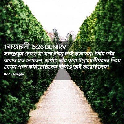 Picture 02 - 1 ৰাজাৱলী 15:26 BENIRV - সদাপ্রভুর চোখে যা - Bible Verse Picture