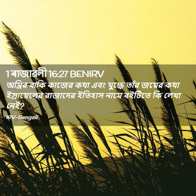 Picture 02 - 1 ৰাজাৱলী 16:27 BENIRV - অম্রির বাকি কাজের - Bible Verse Picture