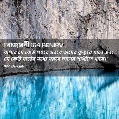Picture 02 - 1 ৰাজাৱলী 16:4 BENIRV - বাশার যে কেউ শহরে - Bible Verse Picture