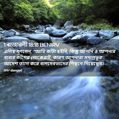 Picture 02 - 1 ৰাজাৱলী 18:18 BENIRV - এলিয় বললেন, “আমি - Bible Verse Picture