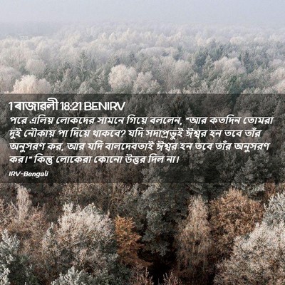 Picture 02 - 1 ৰাজাৱলী 18:21 BENIRV - পরে এলিয় লোকদের - Bible Verse Picture