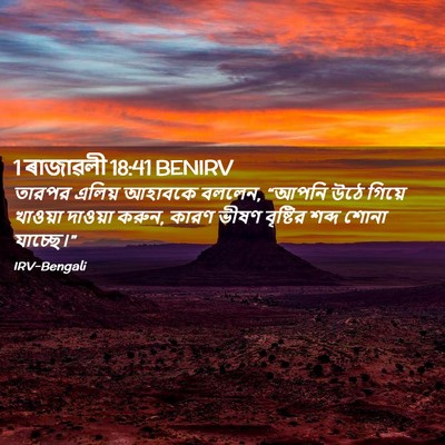 Picture 02 - 1 ৰাজাৱলী 18:41 BENIRV - তারপর এলিয় - Bible Verse Picture
