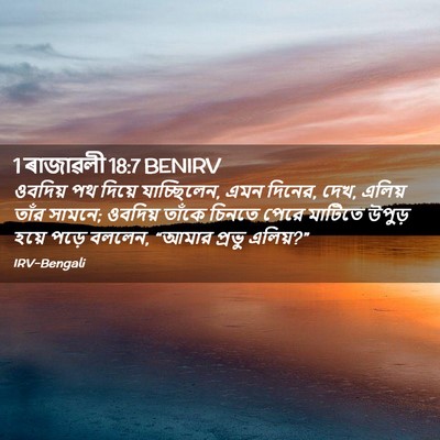 Picture 02 - 1 ৰাজাৱলী 18:7 BENIRV - ওবদিয় পথ দিয়ে - Bible Verse Picture