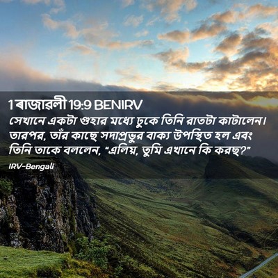 Picture 02 - 1 ৰাজাৱলী 19:9 BENIRV - সেখানে একটা গুহার - Bible Verse Picture