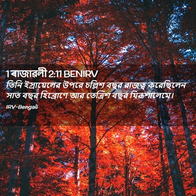 Picture 02 - 1 ৰাজাৱলী 2:11 BENIRV - তিনি ইস্রায়েলের - Bible Verse Picture