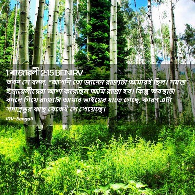 Picture 02 - 1 ৰাজাৱলী 2:15 BENIRV - তখন সে বলল, “আপনি - Bible Verse Picture