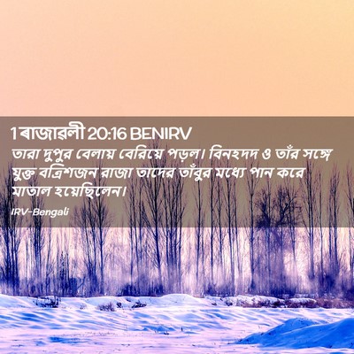 Picture 02 - 1 ৰাজাৱলী 20:16 BENIRV - তারা দুপুর বেলায় - Bible Verse Picture