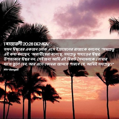 Picture 02 - 1 ৰাজাৱলী 20:28 BENIRV - তখন ঈশ্বরের একজন - Bible Verse Picture