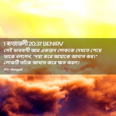 Picture 02 - 1 ৰাজাৱলী 20:37 BENIRV - সেই ভাববাদী আর - Bible Verse Picture
