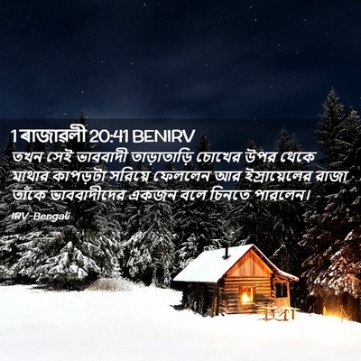 Picture 02 - 1 ৰাজাৱলী 20:41 BENIRV - তখন সেই ভাববাদী - Bible Verse Picture