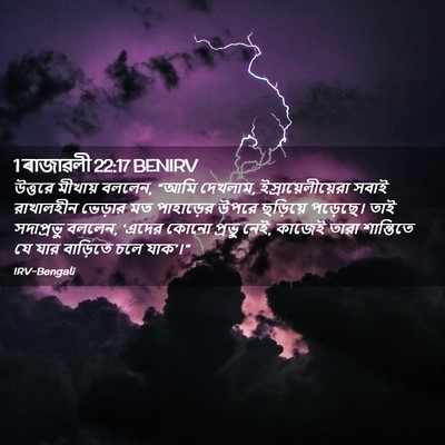 Picture 02 - 1 ৰাজাৱলী 22:17 BENIRV - উত্তরে মীখায় - Bible Verse Picture