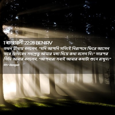 Picture 02 - 1 ৰাজাৱলী 22:28 BENIRV - তখন মীখায় বললেন, - Bible Verse Picture
