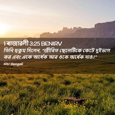 Picture 02 - 1 ৰাজাৱলী 3:25 BENIRV - তিনি হুকুম দিলেন, - Bible Verse Picture