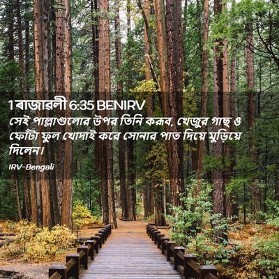 Picture 02 - 1 ৰাজাৱলী 6:35 BENIRV - সেই পাল্লাগুলোর - Bible Verse Picture