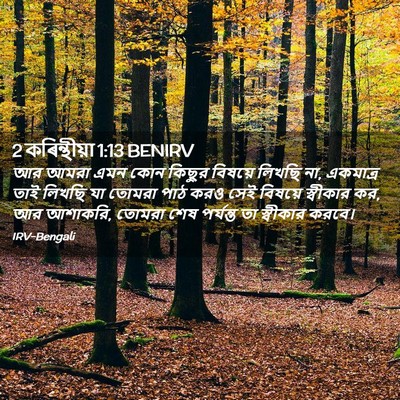 Picture 02 - 2 কৰিন্থীয়া 1:13 BENIRV - আর আমরা এমন কোন - Bible Verse Picture