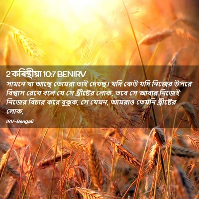 Picture 02 - 2 কৰিন্থীয়া 10:7 BENIRV - সামনে যা আছে তোমরা - Bible Verse Picture
